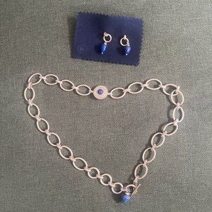 14K Plate Etruscan Lapis T-Bar Necklace from The Met in NYC